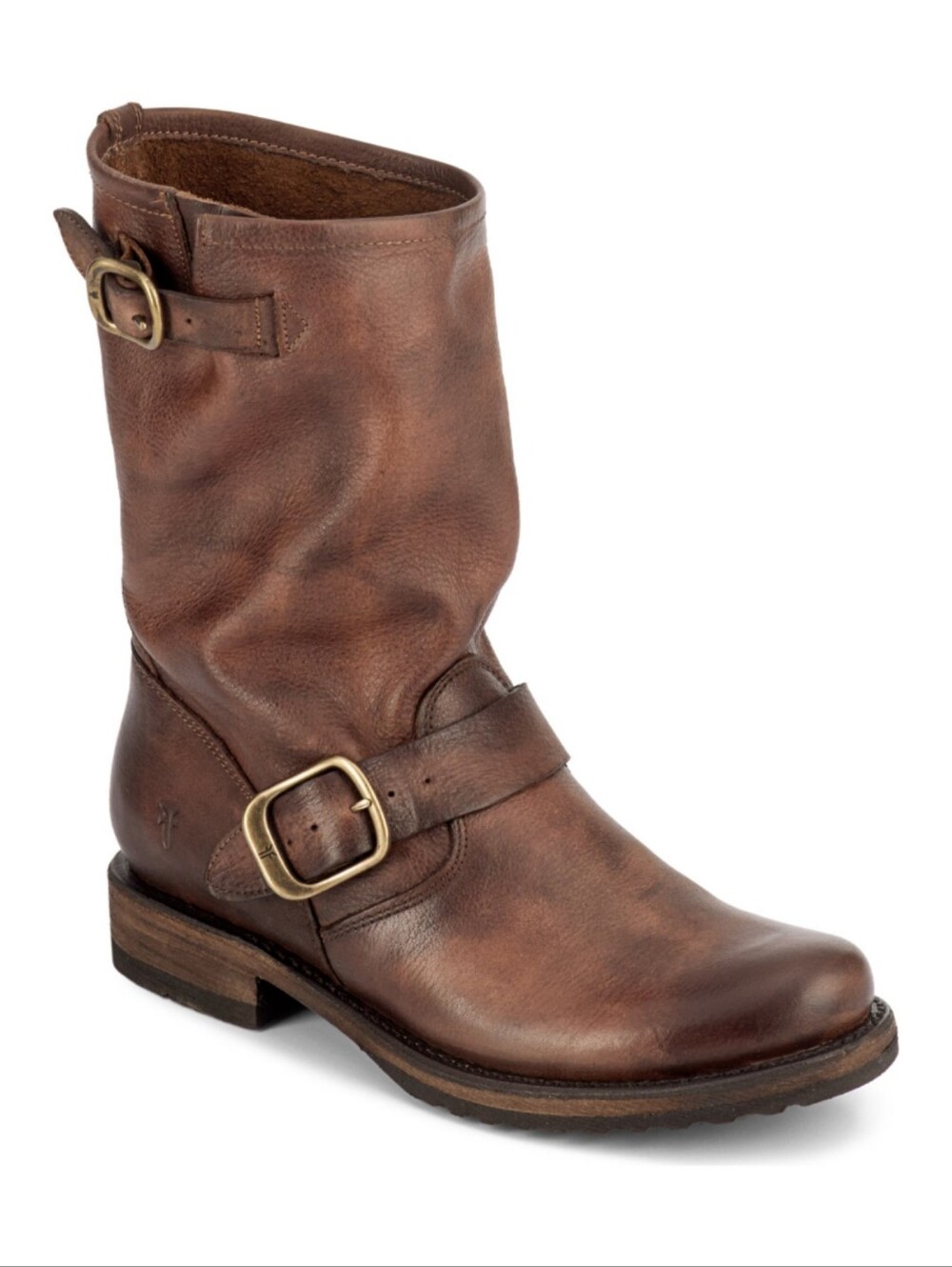 FRYE Veronica Short Slouchy Boots Size 7 – Leather Moto Western Combat Brown